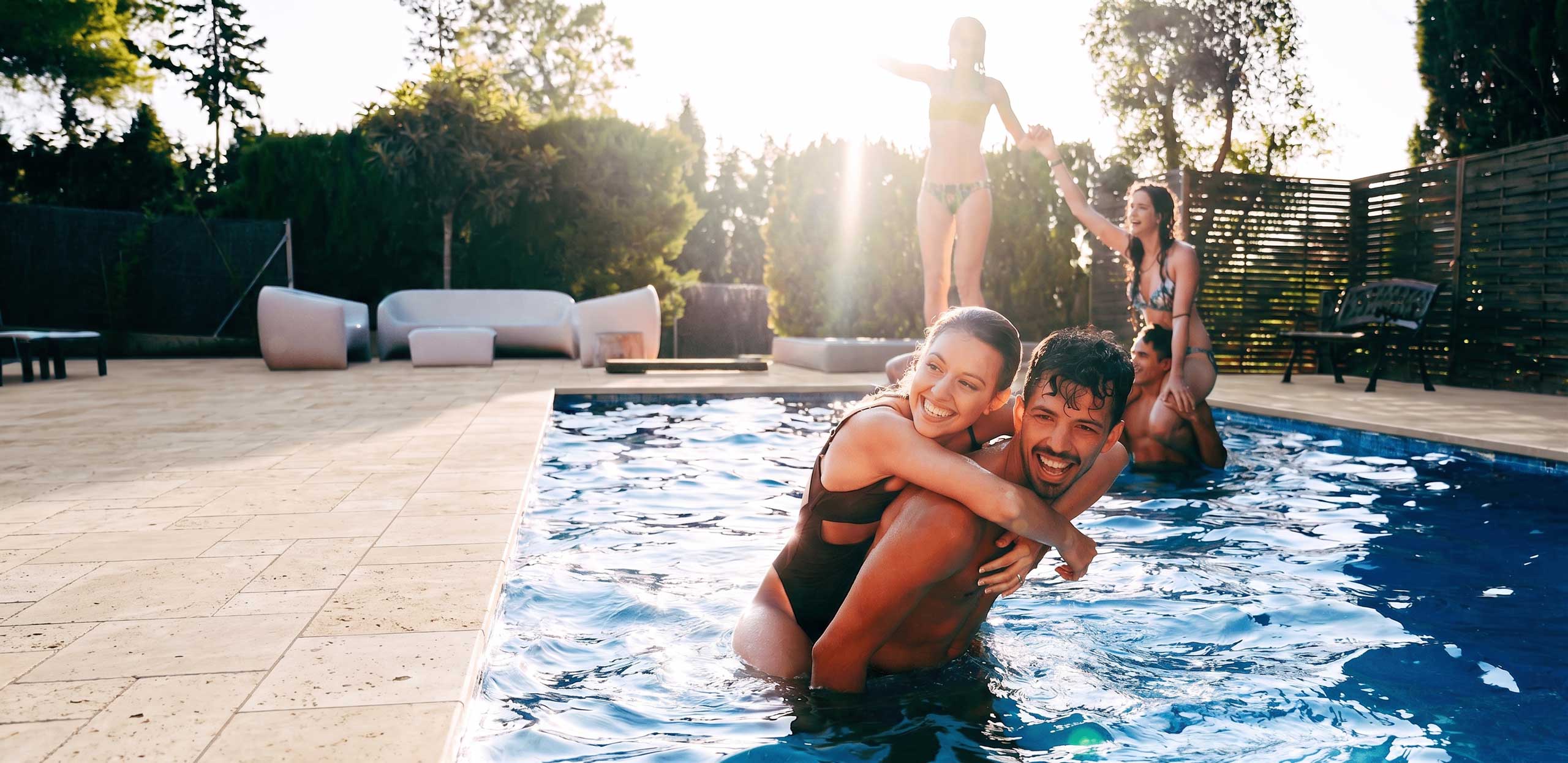 Fiberglass pool built by Blue Lagoon Pools